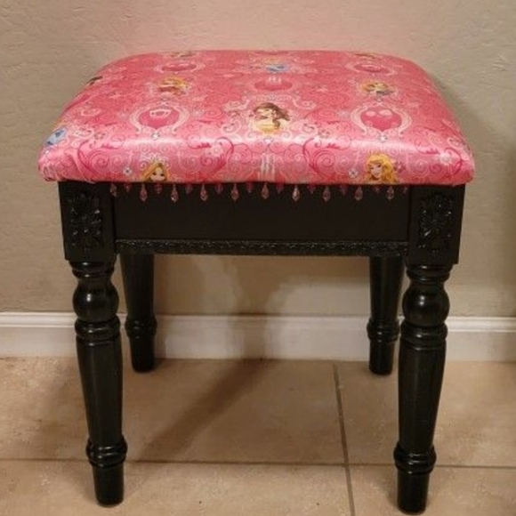 Pink Patterned Stool - Picture 1 of 2